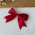 Rote Satin-Doppelschleife aus 2,5 cm breitem Band für DIY-Haarschmuck Basteln - Doppellagige Schleife / 5 Stück/Packung (Bandbreite 2,5 cm) / Rot