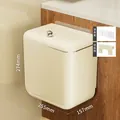 Pattumiera da cucina a parete bianco crema con doppio coperchio e set montaggio - A parete / Bianco Latte