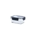 Contenedor transparente para comida con clips negros y diseño de cierre hermético - Caja de Conservación 450ml (Sin División)