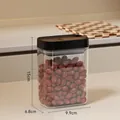 Transparent airtight food storage jar with black lid and dimension labels 15x9.9x6.8cm - Medium Style / Walnut Black