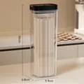 30cm tall airtight food storage container with black lid for pasta and coffee beans - Extra Large Style / Walnut Black