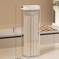 Tall 30cm transparent airtight food storage container for spaghetti and noodles - Extra Large Style / Walnut Cream White
