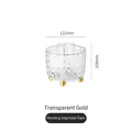 Rotating crystal texture makeup brush holder in transparent gold with gold trim - Transparent (No Lid) Rotating