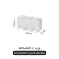 Wall-mounted white and gold soap box large size with dimensions 238x120x51mm - Double Grid Soap Box (Large) / White