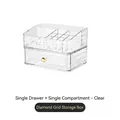 Make-up-Organizer aus klarem Acryl mit Diamantstruktur, einer Schublade und Ablagefach - 1 Schublade + Geteilte Box / Transparentes Gold