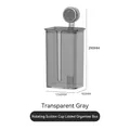 Transparente graue wandmontierte Kosmetik-Aufbewahrungsbox mit Saugnapf und Deckel - Rauchgrau
