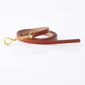 Minimalist brown leather waist belt for women with vintage twisted gold buckle - Camel (794#)