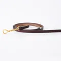 Slim burgundy genuine leather belt featuring a twisted gold metal buckle for women - Coffee (794#)
