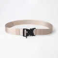 Men's sand beige tactical nylon belt with black heavy-duty quick release buckle - Beige