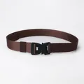 Brown nylon tactical belt for men with black quick-release buckle for outdoor use - Coffee