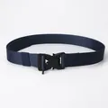 Dark blue tactical nylon belt with durable quick-release buckle for outdoor activities - Navy Blue