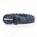 Ceinture tressée en corde de cire bleu marine pour femme avec boucle fer à cheval - Bleu Marine