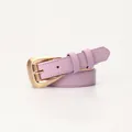 Lavender purple slim waist belt for women with irregular gold metal buckle - Purple
