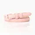 Cintura sottile da donna rosa in pelle con fibbia ad ardiglione per outfit alla moda - Rosa