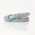 Cintura sottile vintage azzurra da donna con fibbia ad ardiglione e cuciture a contrasto - Grigio Blu