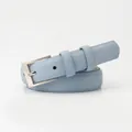 Ceinture cuir bleu ciel avec boucle carrée argentée pour jeans de femme - Bleu clair