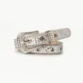 Silver Y2K rhinestone western belt with sparkling sequins and classic buckle detail - Silver