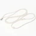 Elegant long cream pearl necklace with silver lobster clasp for dress styling - White Pearl Style (8142)