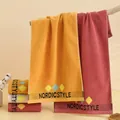 Thick cotton Nordic style towels set with diamond pattern and embroidered text - 75*35cm / Rhombus Mixed Color