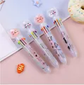 Set di quattro penne a sfera a 10 colori con orecchie di gatto, paillettes e cartoni - Stile Gatto Paillettes