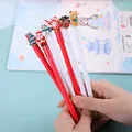 Set de 6 stylos gel de Noël rétractables avec figurines 3D en silicone et motifs festifs - Nouvelle Série de Noël