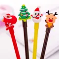 Cartoon Christmas gel pen set with Santa, reindeer, snowman and tree toppers - Christmas Series Set / 0.5mm