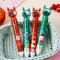 Bolígrafos navideños de 10 colores con renos y lentejuelas en un set de regalo festivo - Estilo B