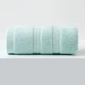 Thick mint green cotton towel featuring soft texture and decorative woven stripes - 34x74cm / Twist Grey Blue