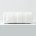 Thickened white cotton towel with soft looped texture in a neat roll for home use - 34x74cm / Cable White