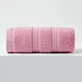 Soft light pink cotton towel with a textured jacquard pattern and thick absorbent fabric - 34x74cm / Twist Dusty Rose