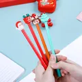 Set of 4 Christmas gel pens with Santa, reindeer, tree, and gift box toppers - 0.5mm / E-style Christmas-themed 3d Gel Pen