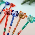 Kreative Weihnachts-Gelschreiber mit Katzenohren, Glitzerkugeln und festlichen Motiven - Weihnachts Katze Pailletten Gelschreiber