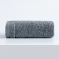 Absorbent grey cotton towel in a neat roll showing rich loop pile texture and woven trim - 70*140cm / Gray