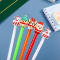 Set of Christmas reindeer and pine tree neutral pens with festive cartoon silicone toppers - Christmas Cute Pets Style