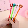 Set of 4 Christmas gel pens with reindeer, snowman, and Santa silicone toppers - Christmas Donut Shape Style
