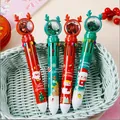 Pack de 4 bolígrafos de Navidad de 10 colores con lentejuelas brillantes y figuras festivas - Estilo B Bolígrafo 10 Colores Lentejuelas Navidad