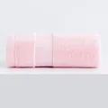 Light pink cotton towel with soft terry texture and decorative herringbone weave - 34x74cm / Sakura Pink
