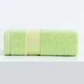 Thick light green cotton towel with herringbone stripe and soft terry texture - 34x74cm / Grass Green