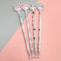 Lot de stylos gel chat avec têtes de chat à paillettes et motifs de lignes épurées - Style Paillettes Chat