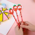 Stylo gel fraise rose mignon avec paillettes mobiles et motifs de personnages kawaii - Style Paillettes Fraise