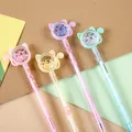Stylos gel pailletés chat mignon en rose, jaune, violet et vert menthe pour bureau - Style Paillettes Tigre
