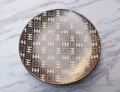Ceramic dinner plate with caramel gold geometric patterns and luxury relief art - Style A Minimum Order Of 2 Pieces Per Style
