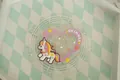 Kawaii unicorn heart coaster with rainbow mane and purple polka dot star accents - Unicorn