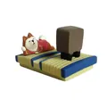 Japanse Shiba Inu-figuur op mini tatami-mat die dient als houder voor mobiele telefoons - Shiba Inu Tatami
