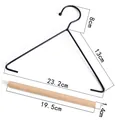 Triangle metal hanger with natural wood bar for towels and kitchen paper storage - Large