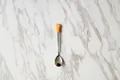Schattige roestvrijstalen koffielepel met 3D siliconen oranje kattenpoot decoratie - Lepel / Oranje