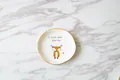 Nordische Keramik-Schmuckschale mit Goldrand und Hirschmotiv, I love you deerly Print - Hirschgeweih Fuchs