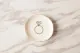 Minimalist white ceramic jewelry tray with diamond ring graphic on marble surface - Diamond Ring Round Plate