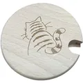 Taza de cerámica de gato con tapa de madera grabada con un diseño minimalista - Madera / Tapa de Gato
