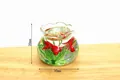 Mini acquario in vetro con pesci rossi e piante verdi, dimensioni 30mm x 20mm - Pesce Rosso / Diametro 30MM